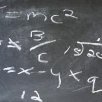 Blackboard with formulas